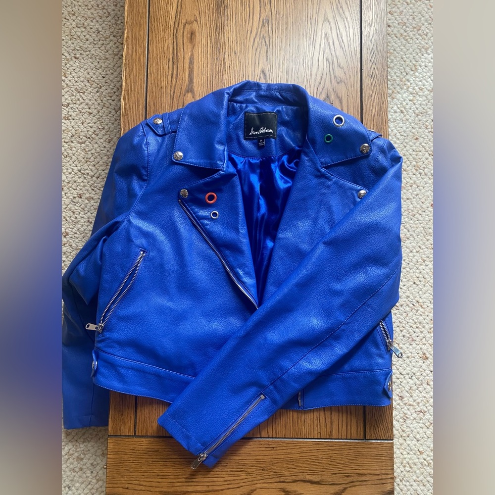 Sam Edelman blue vegan leather Moto jacket
